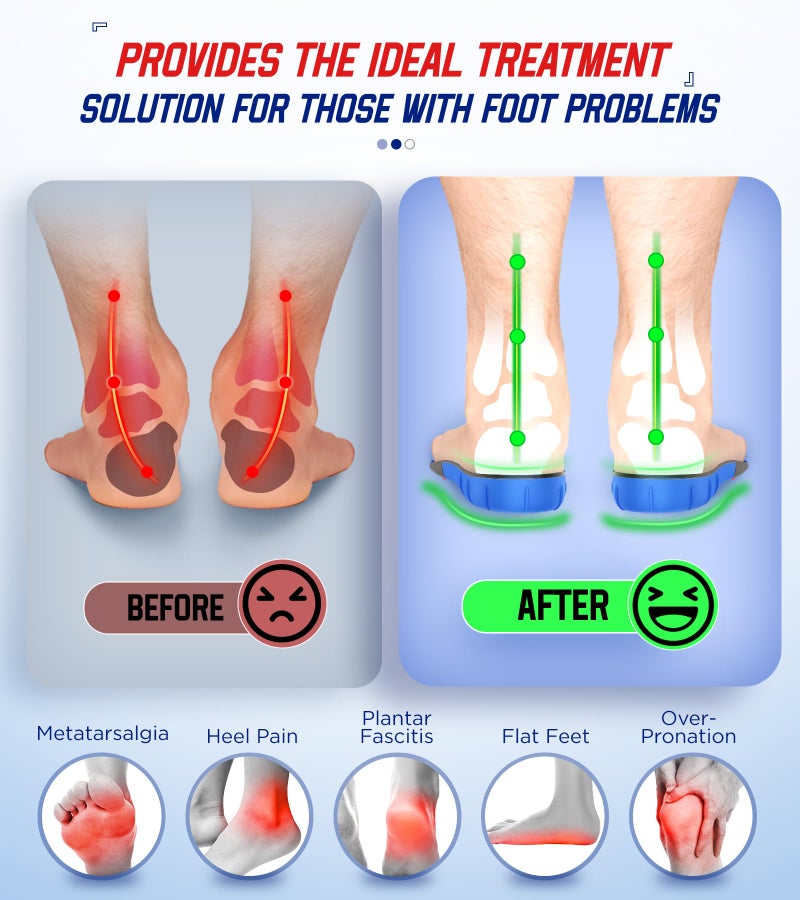 NEUPU 240+lbs Plantar Fasciitis Insoles Men Women  Comfort Heavy Duty High Arch Support Insoles for Pain Relief Absorb Shock  Work Boot Shoe Inserts Orthotic for Flat Feet  Pronation  Heel & Foot Pain - Image 2